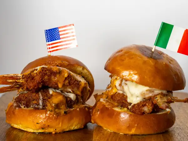 two shrimp sliders