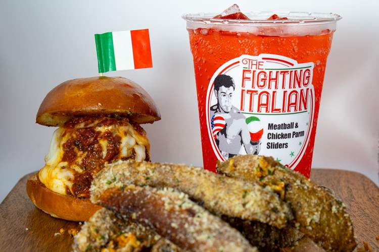 Single Meatball Slider with Italian Fries